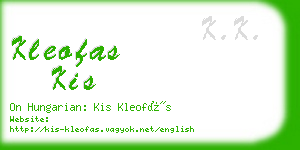 kleofas kis business card